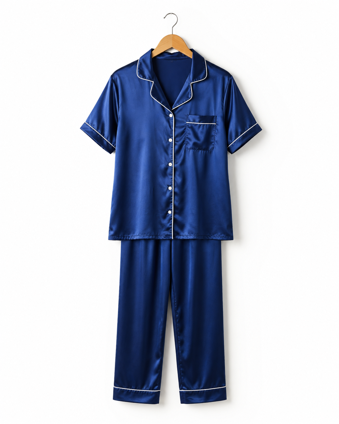 Royal Blue Luxe Satin Pajama Set
