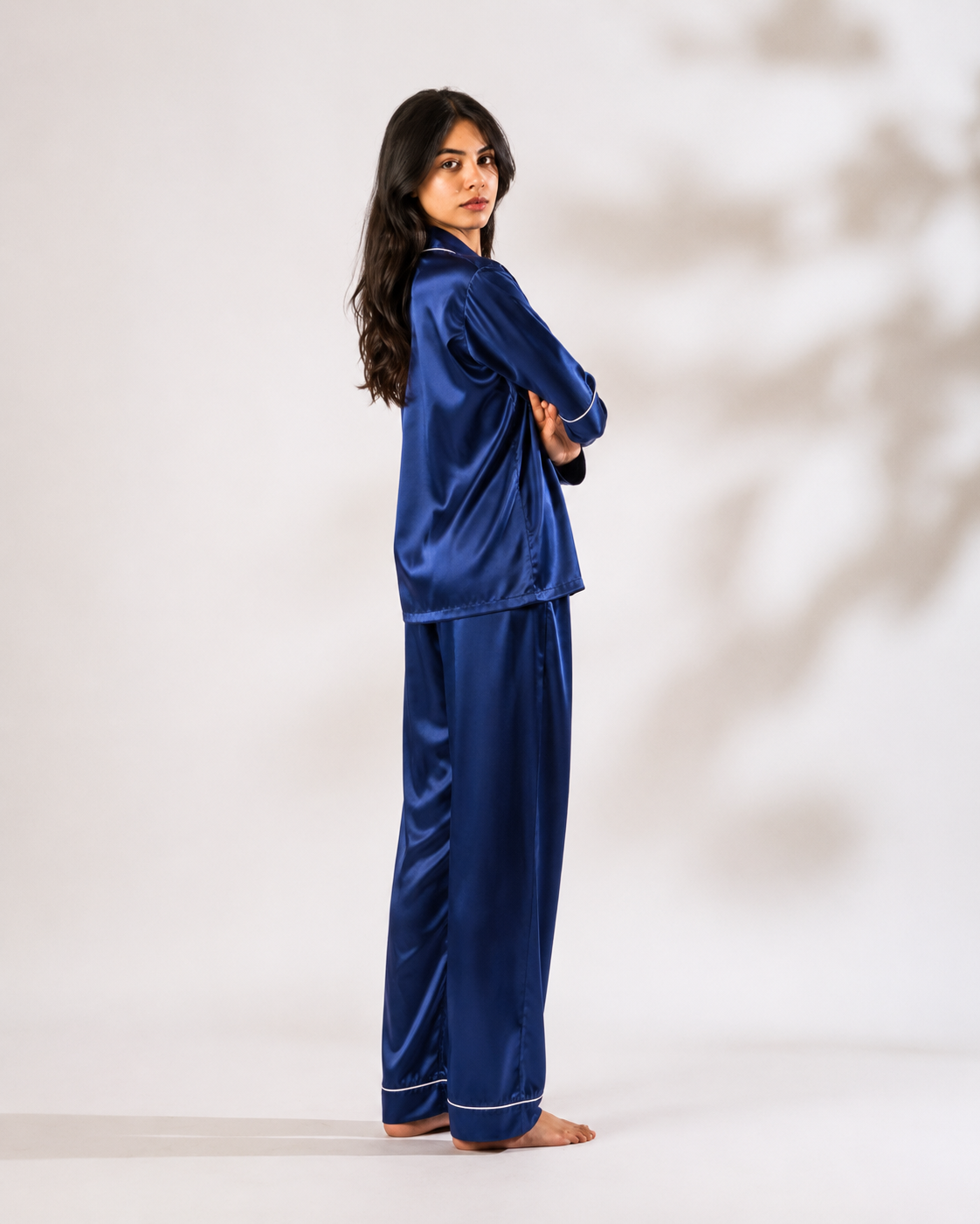 Royal Blue Luxe Satin Pajama Set