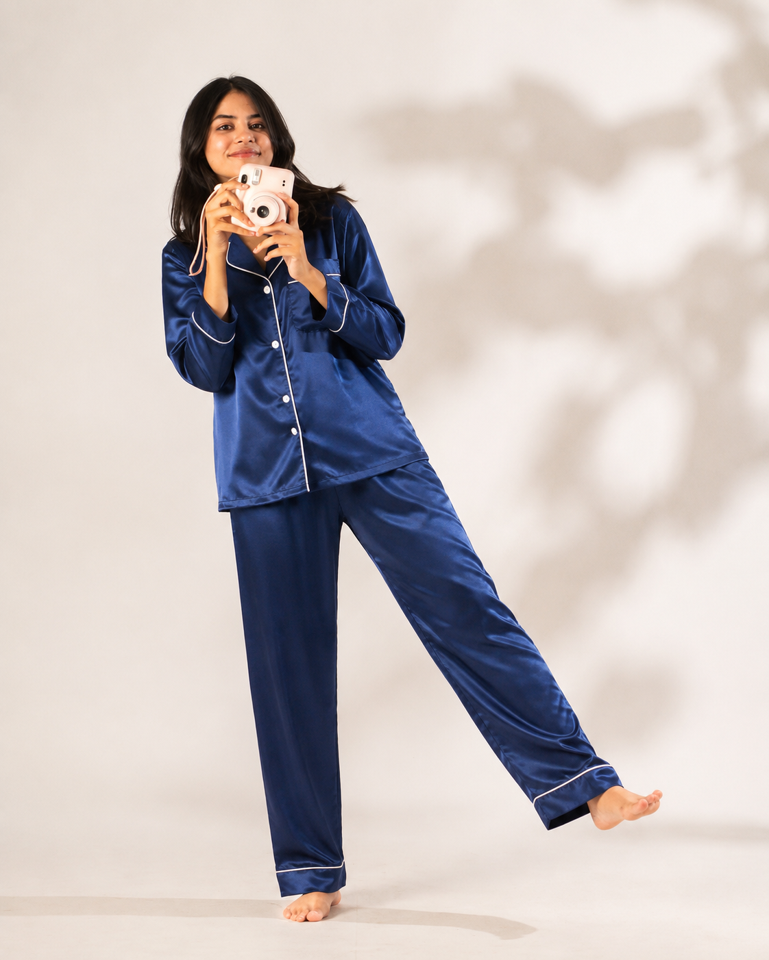 Royal Blue Luxe Satin Pajama Set