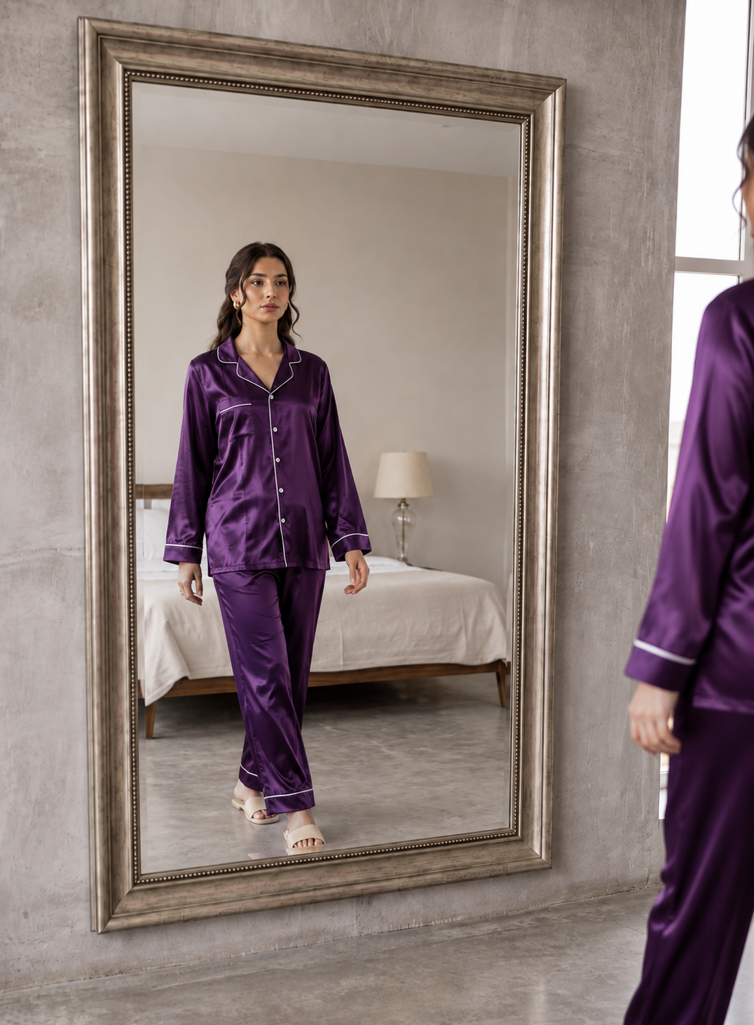 Purple silk Women's Nightwear